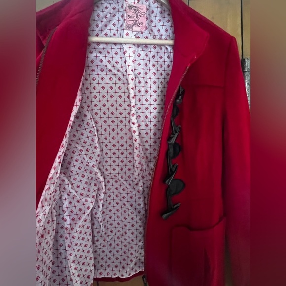 Tulle toggle coat in Red - Picture 7 of 9